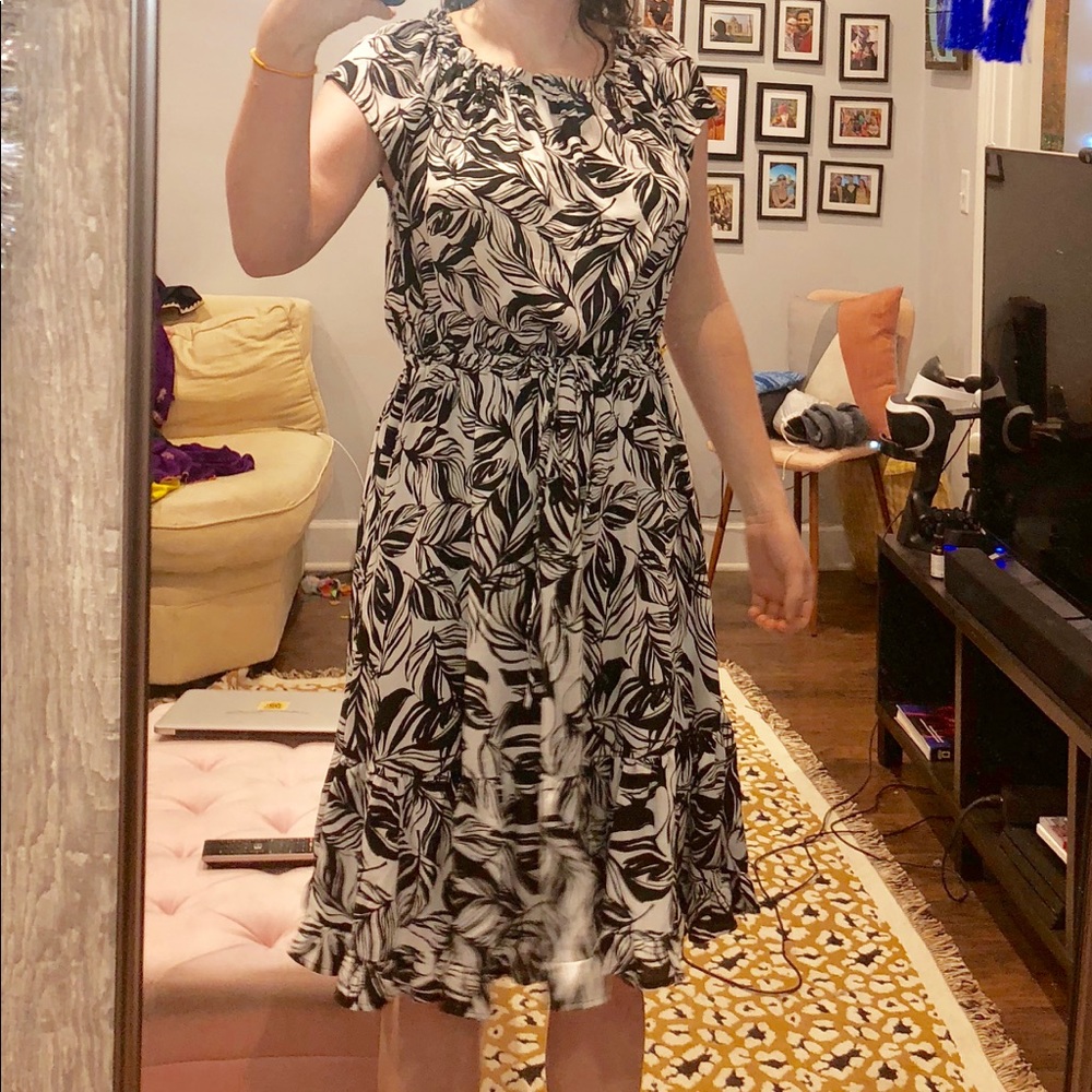 Grey and black modest dress